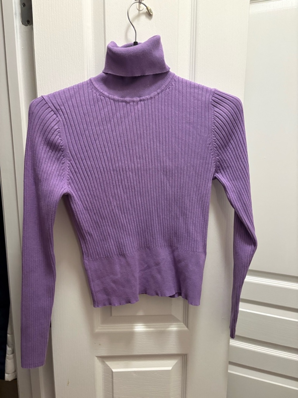 Zara Lavender Ribbed Knit Top